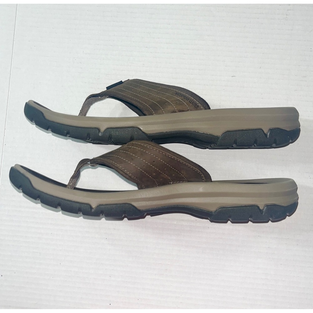 Teva Langdon Flip Flops Mens 13 Brown Waterproof Leather Thong Sandals Outdoor - Picture 5 of 8